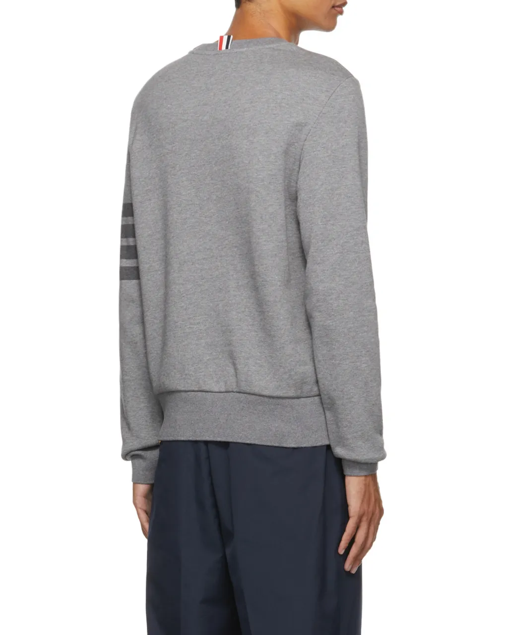 4-Bar Striped Crewneck Sweatshirt