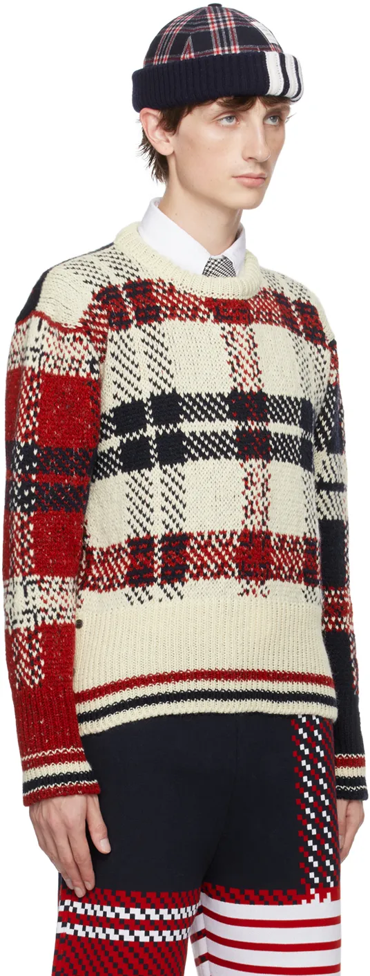 Check-Pattern Wool-Blend Jumper