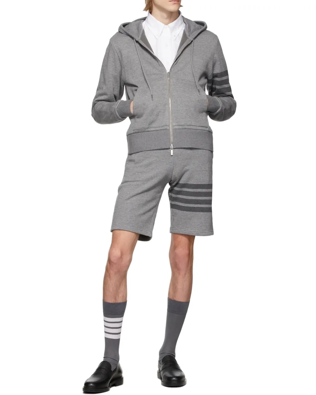 Tonal 4-Bar Hooded Jacket