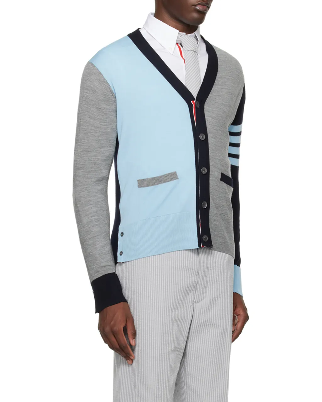 Colour-Block Knit Cardigan
