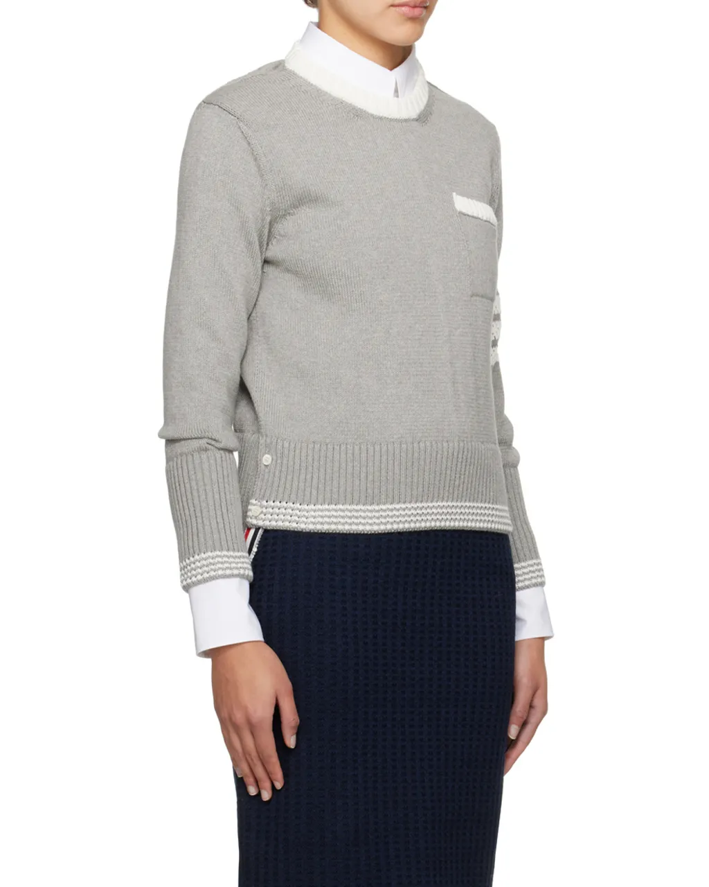 4-Bar Striped Crewneck Knitted Jumper