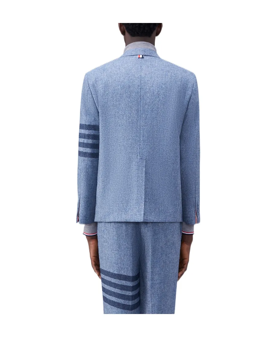 Stripe-Detailed Single-Breasted Tailored Blazer