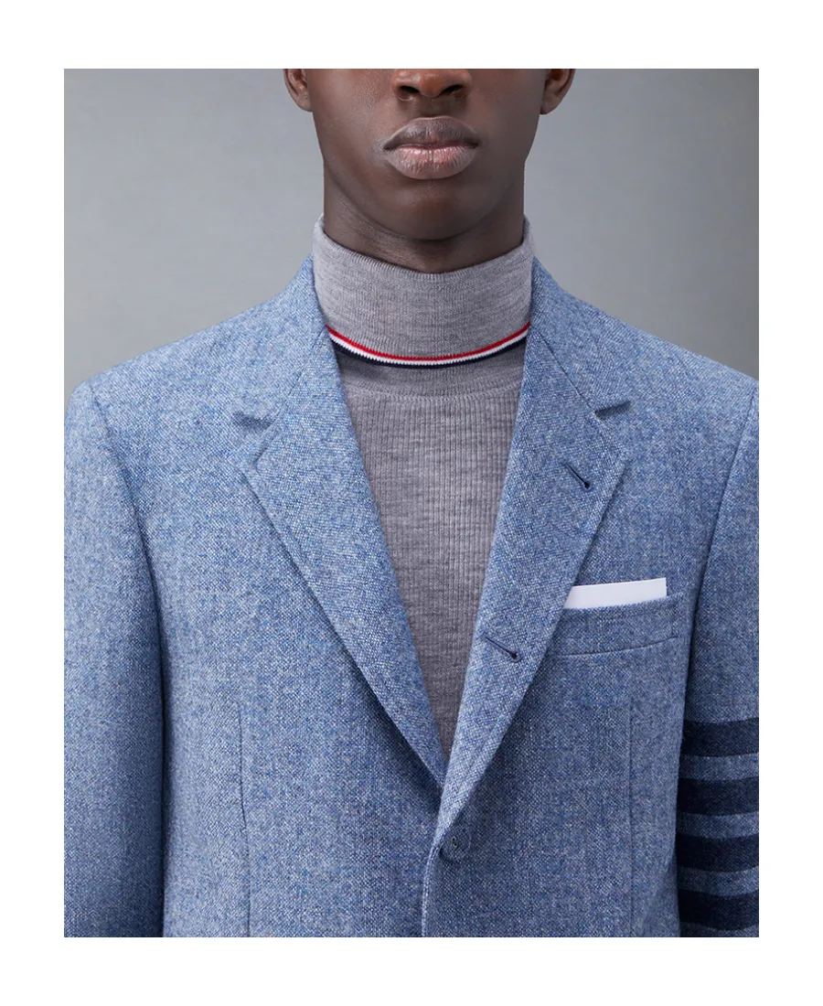 Stripe-Detailed Single-Breasted Tailored Blazer