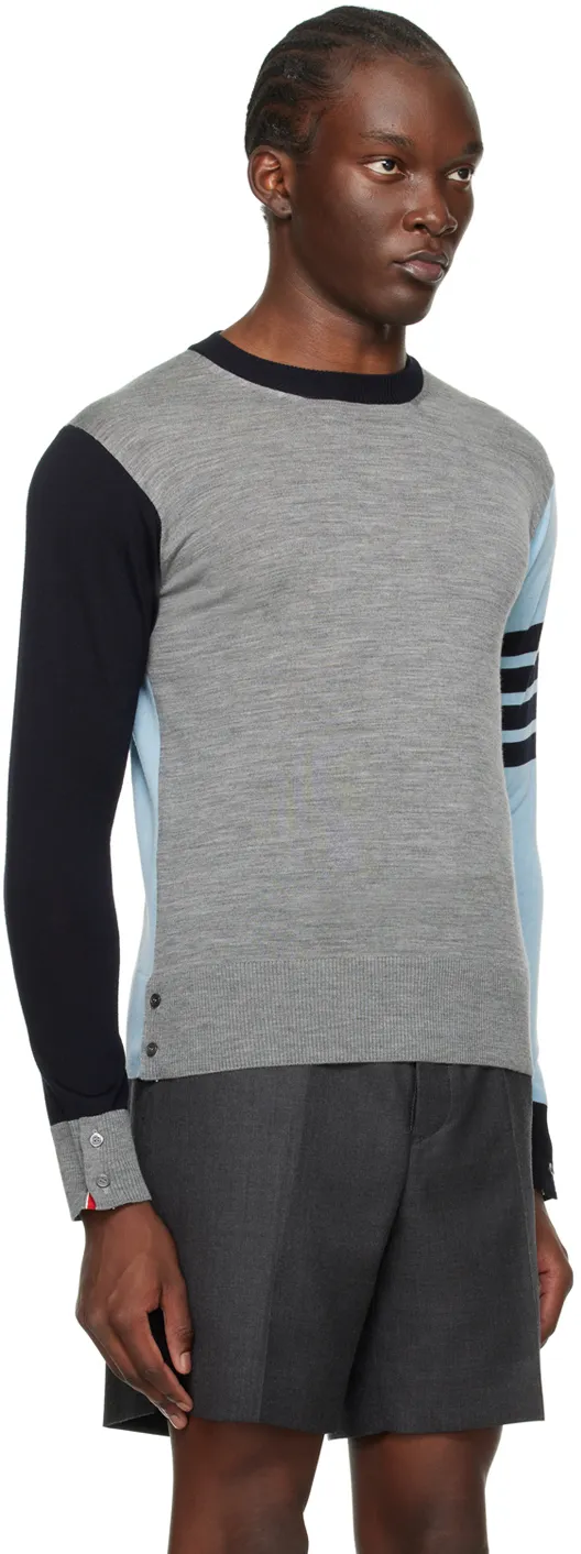 Contrast-Panelled Crewneck Jumper