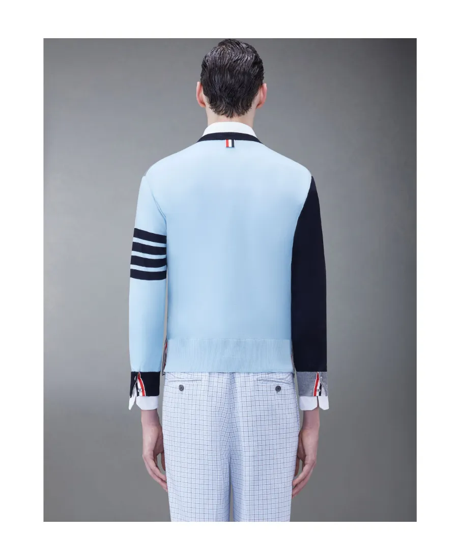Contrast-Panelled Crewneck Jumper