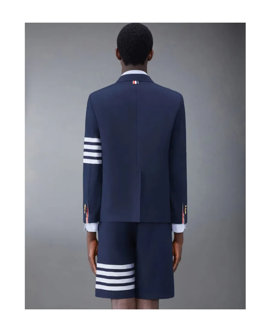 4-Bar Striped Double-Breasted Blazer
