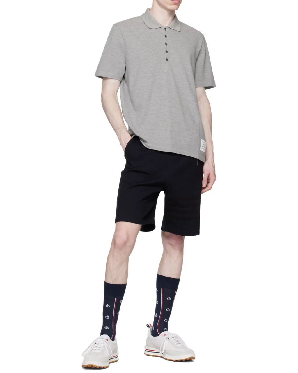 Classic Pique Stripe Relaxed Polo Shirt