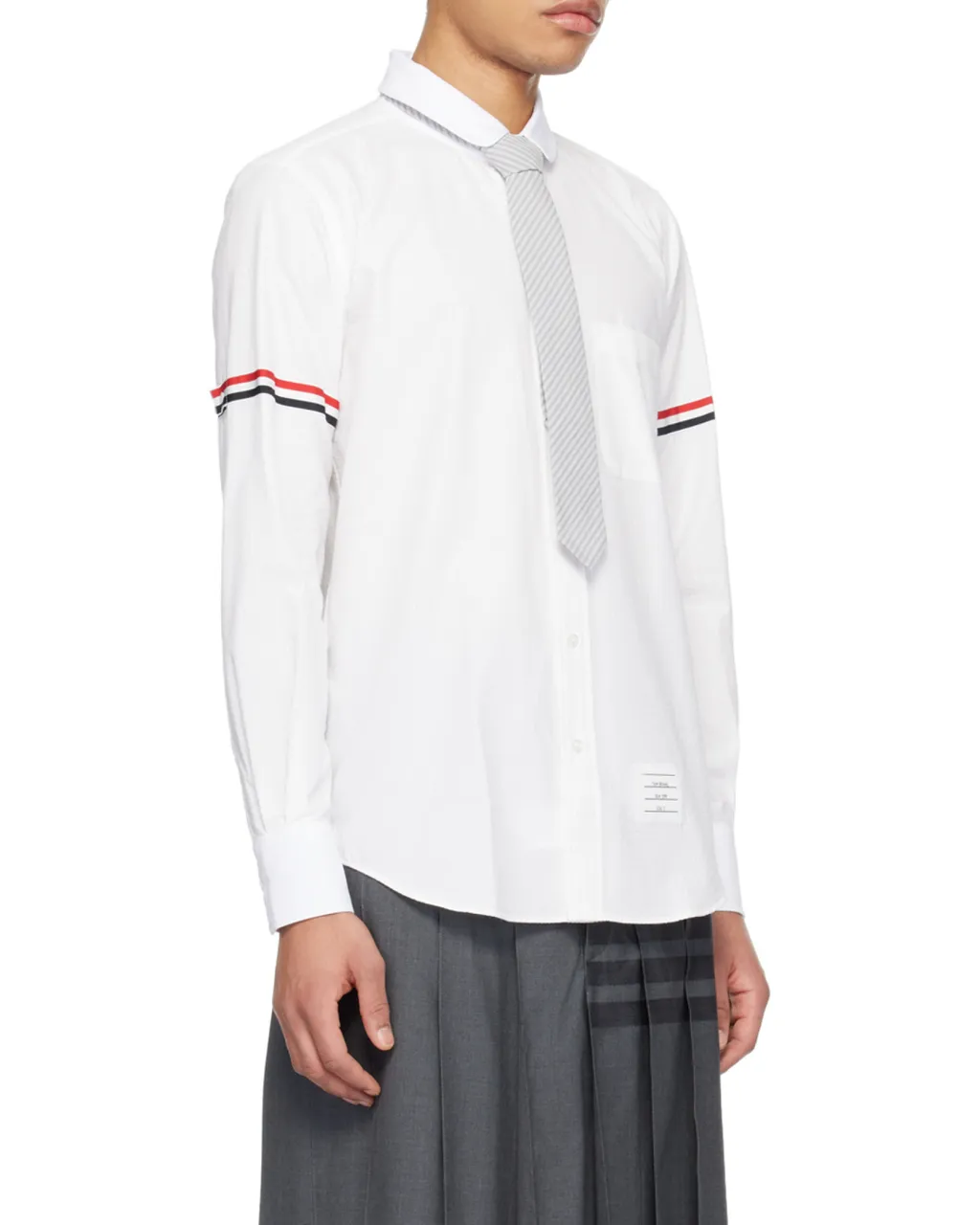 Armband-Detail Seersucker Rwb Striped Shirt