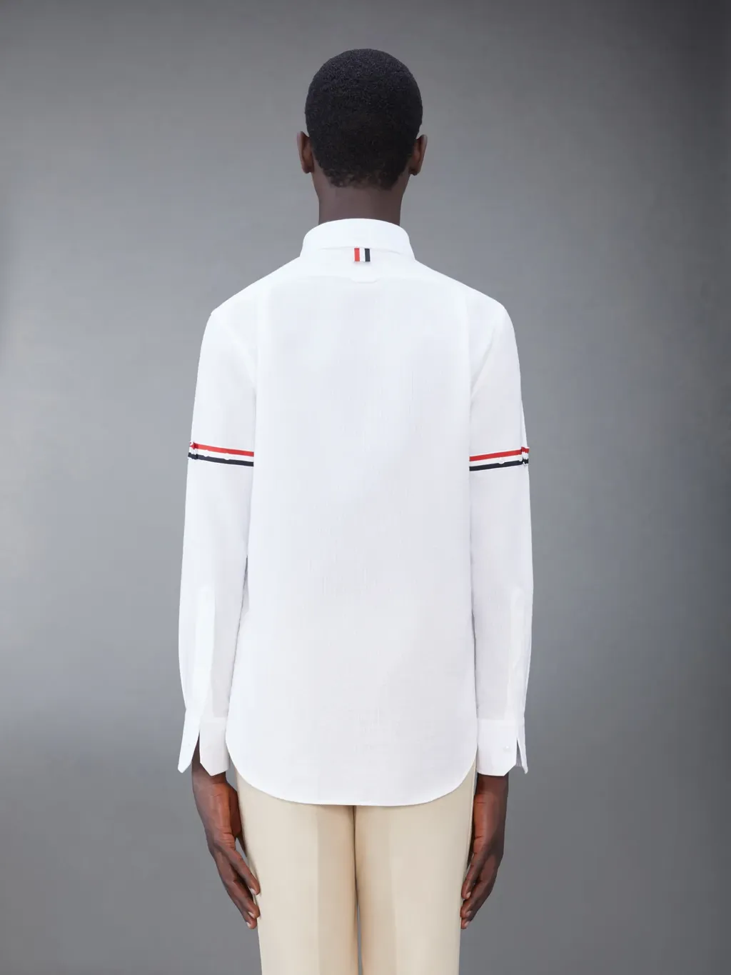 Armband-Detail Seersucker Rwb Striped Shirt