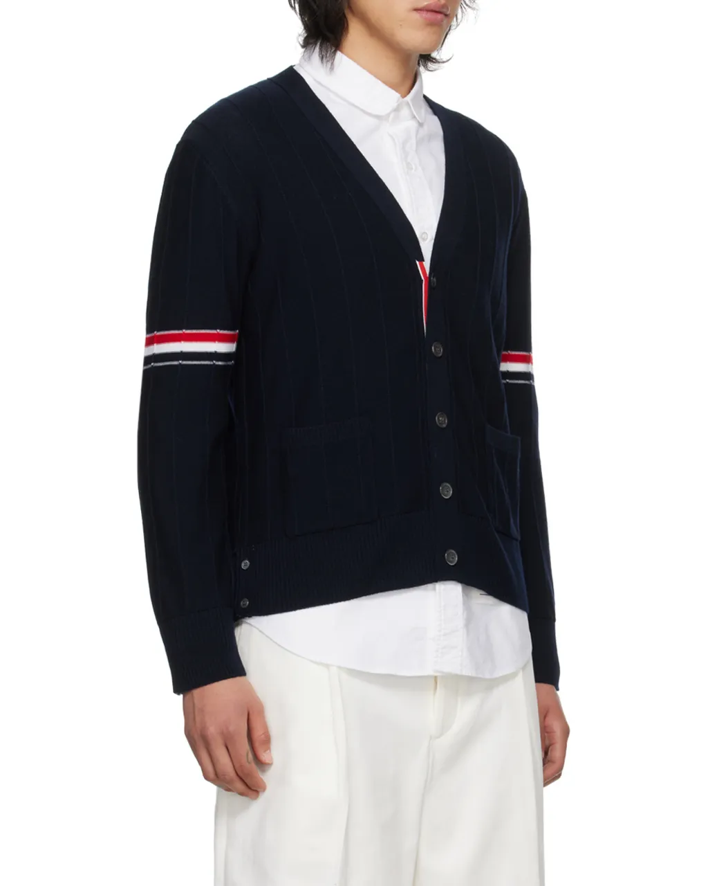 Stripped Buttoned Cardigan