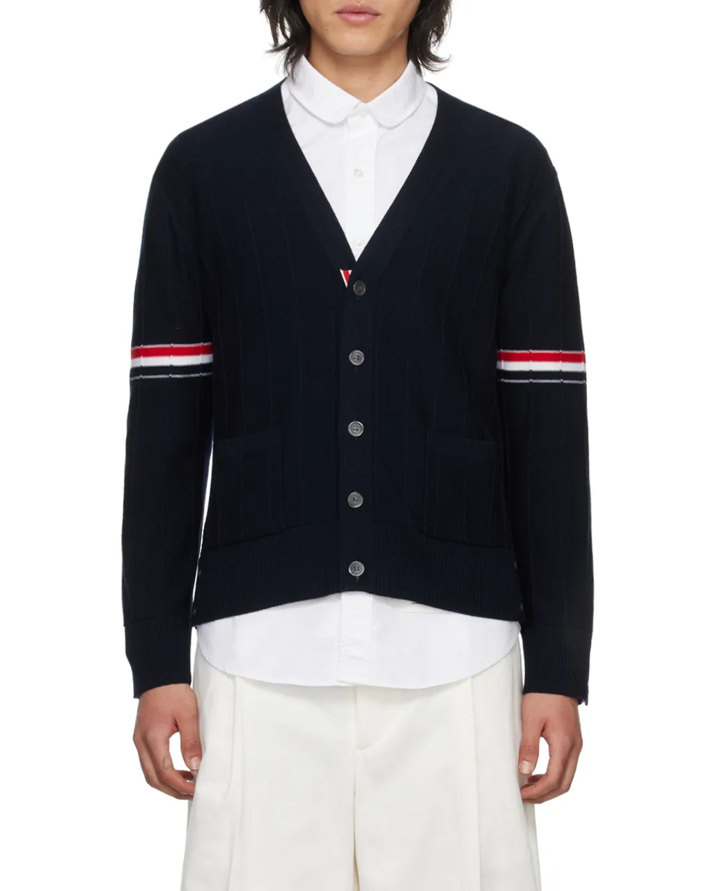 Stripped Buttoned Cardigan