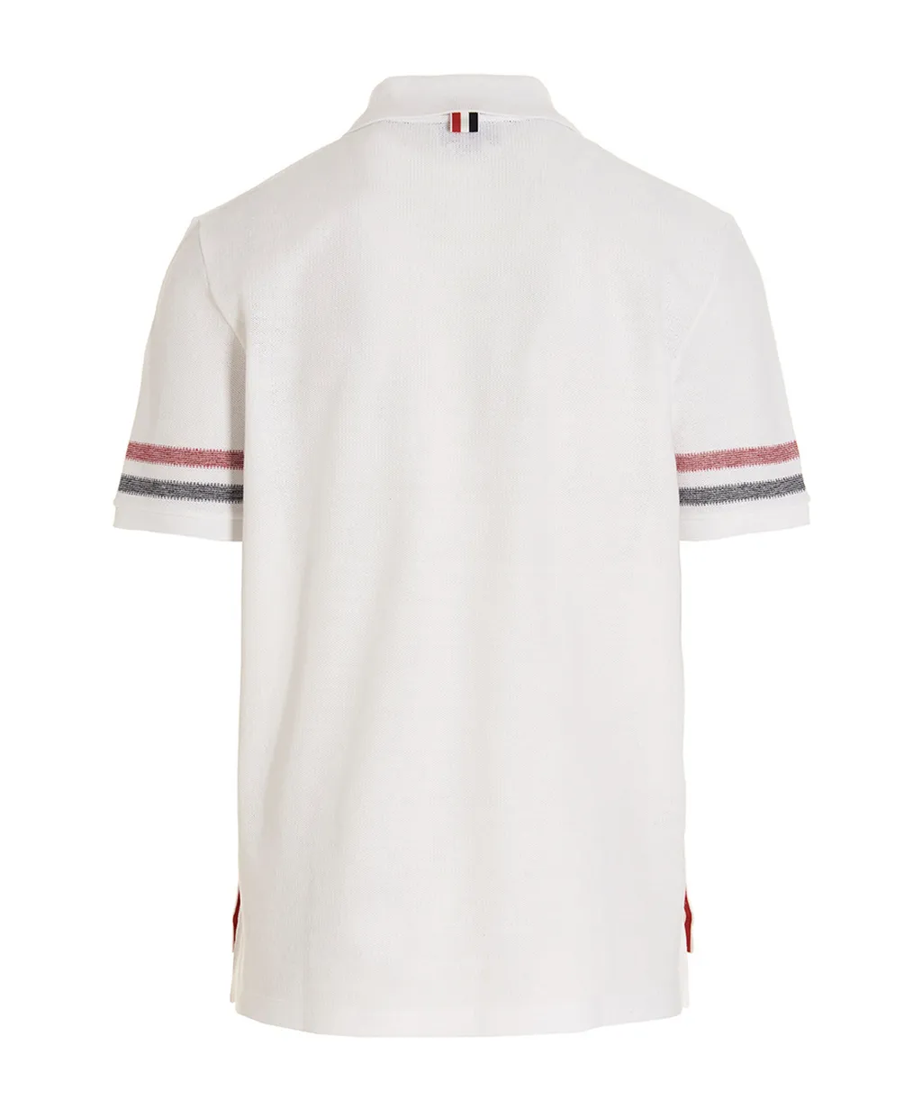 Logo Patch Striped Polo Shirt