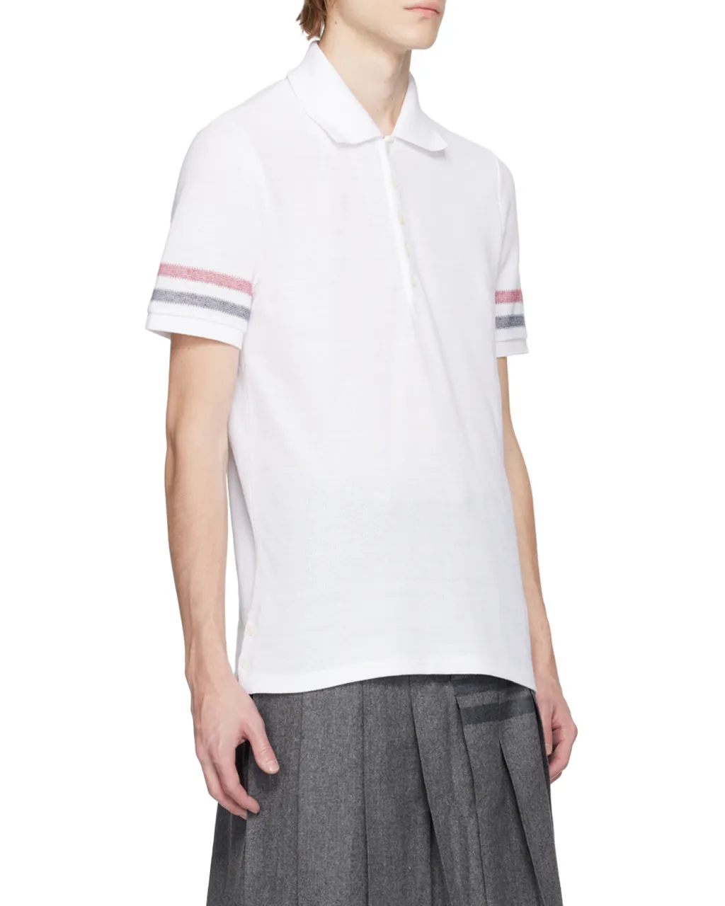 Logo Patch Striped Polo Shirt