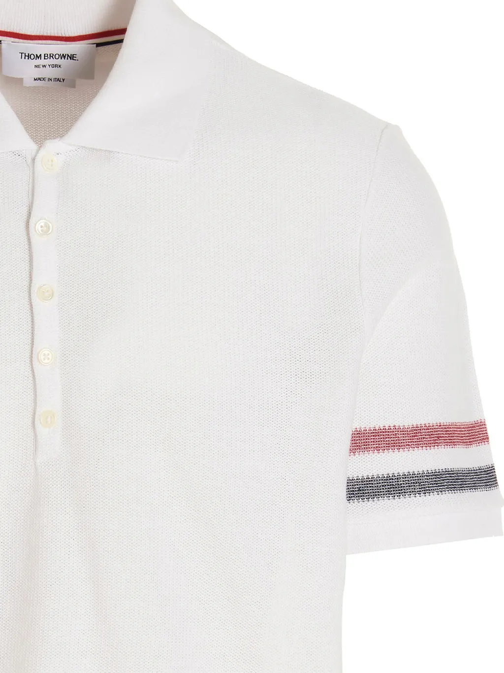 Logo Patch Striped Polo Shirt