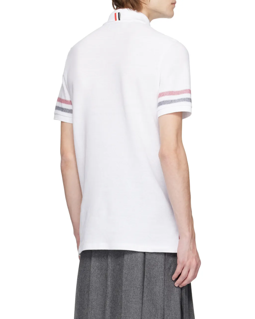 Logo Patch Striped Polo Shirt