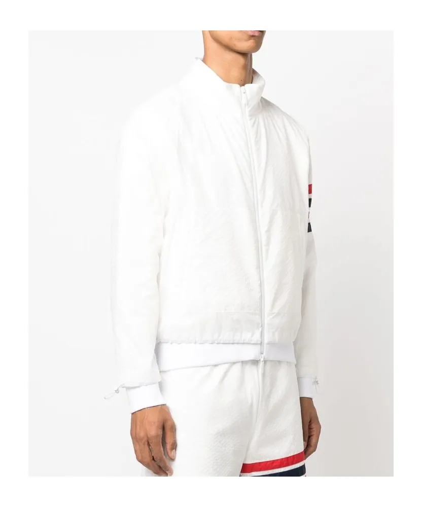 4-Bar Striped Zipped Ripstop Jacket
