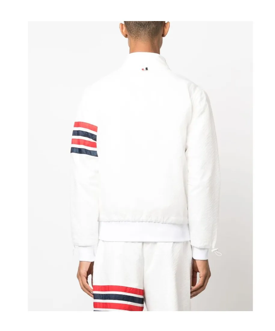 4-Bar Striped Zipped Ripstop Jacket