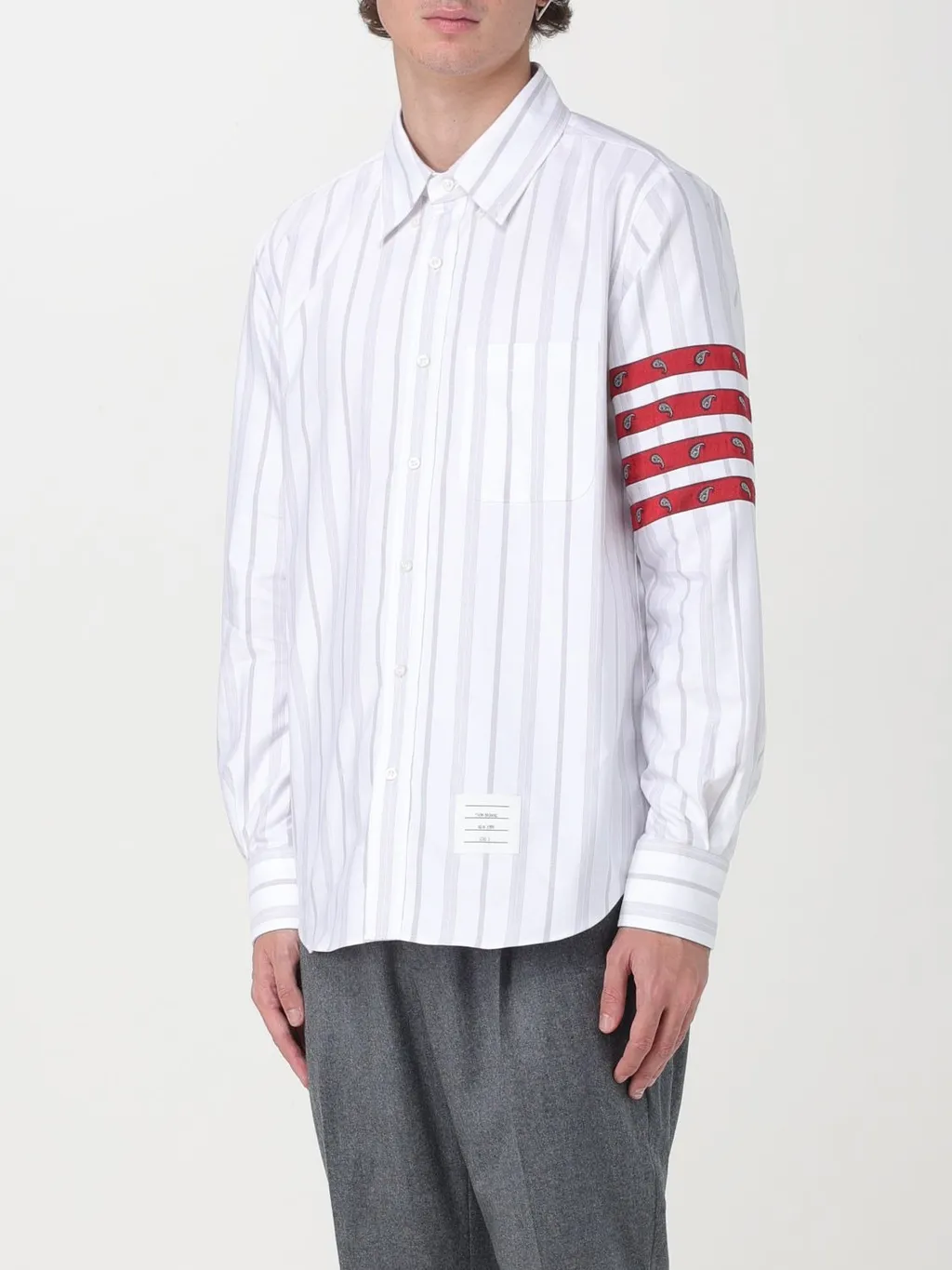 4-Bar Striped Buttoned Shirt