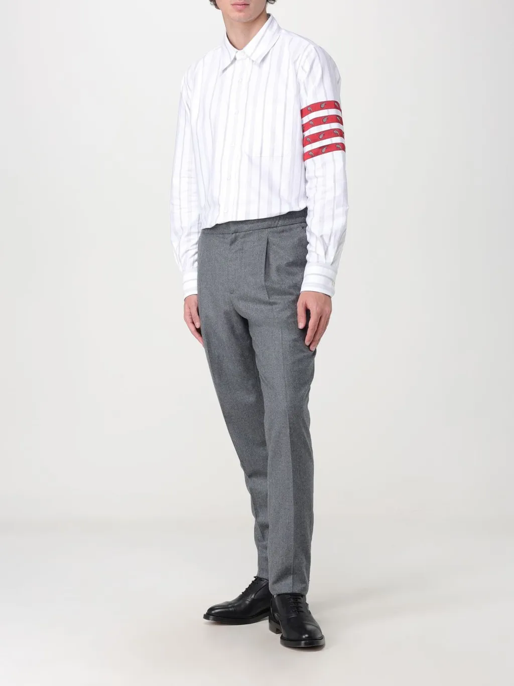 4-Bar Striped Buttoned Shirt