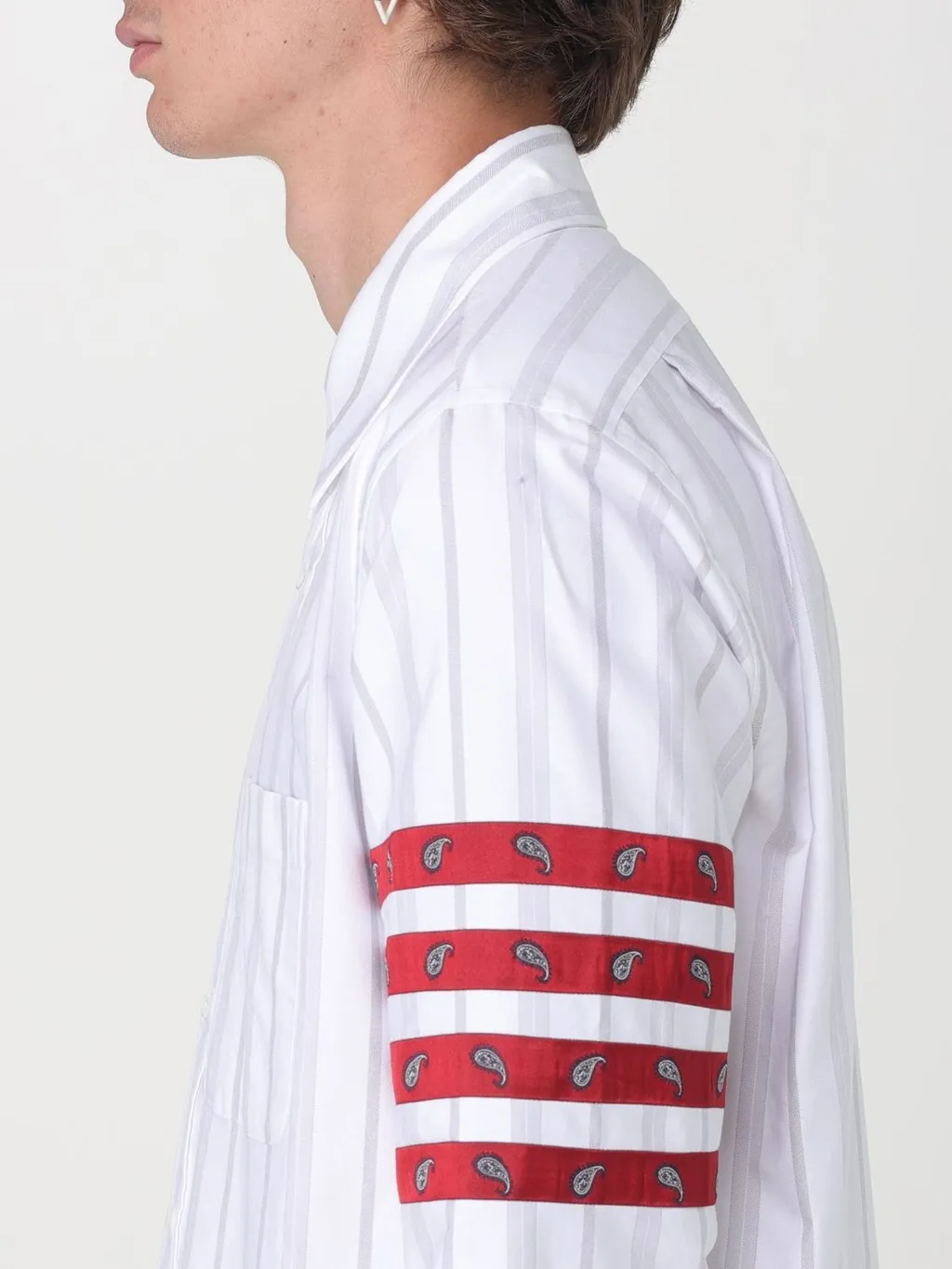 4-Bar Striped Buttoned Shirt