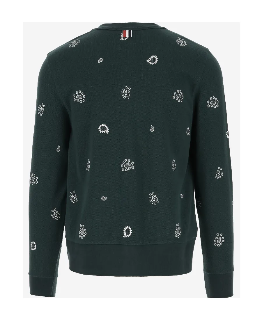 Long-Sleeved Knitted Cardigan With Graphic Print