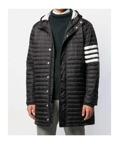 4-Bar Hooded Down Coat