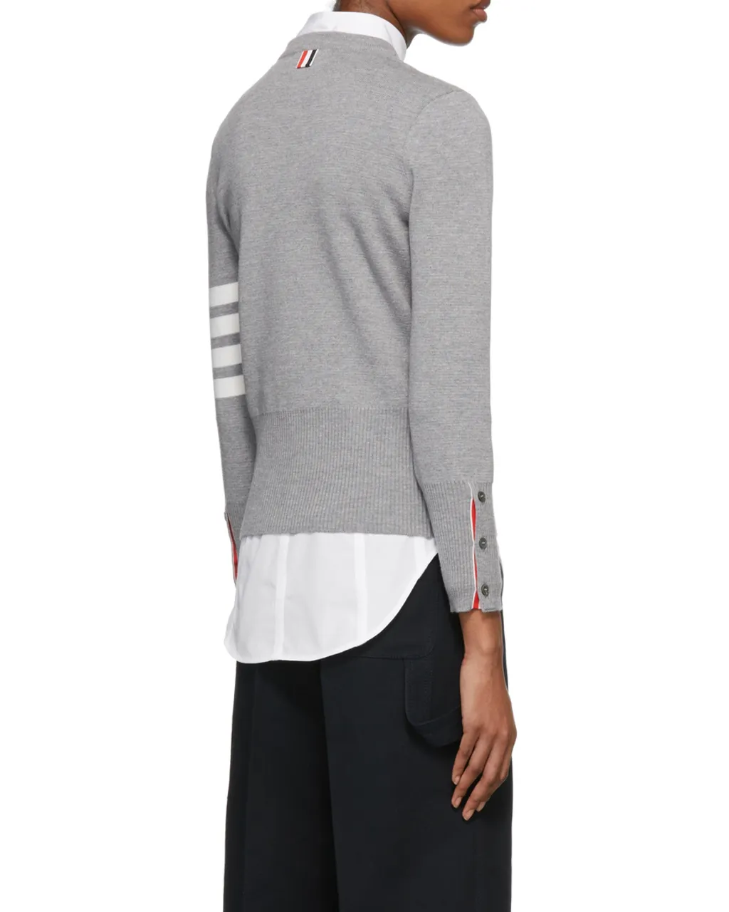 4-Bar Crewneck Knit Sweater
