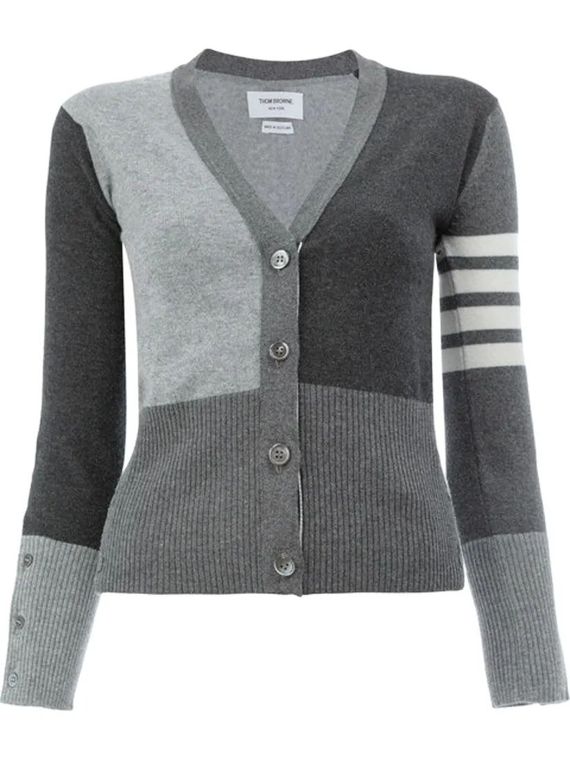 Monochrome Block Knitted Cardigan