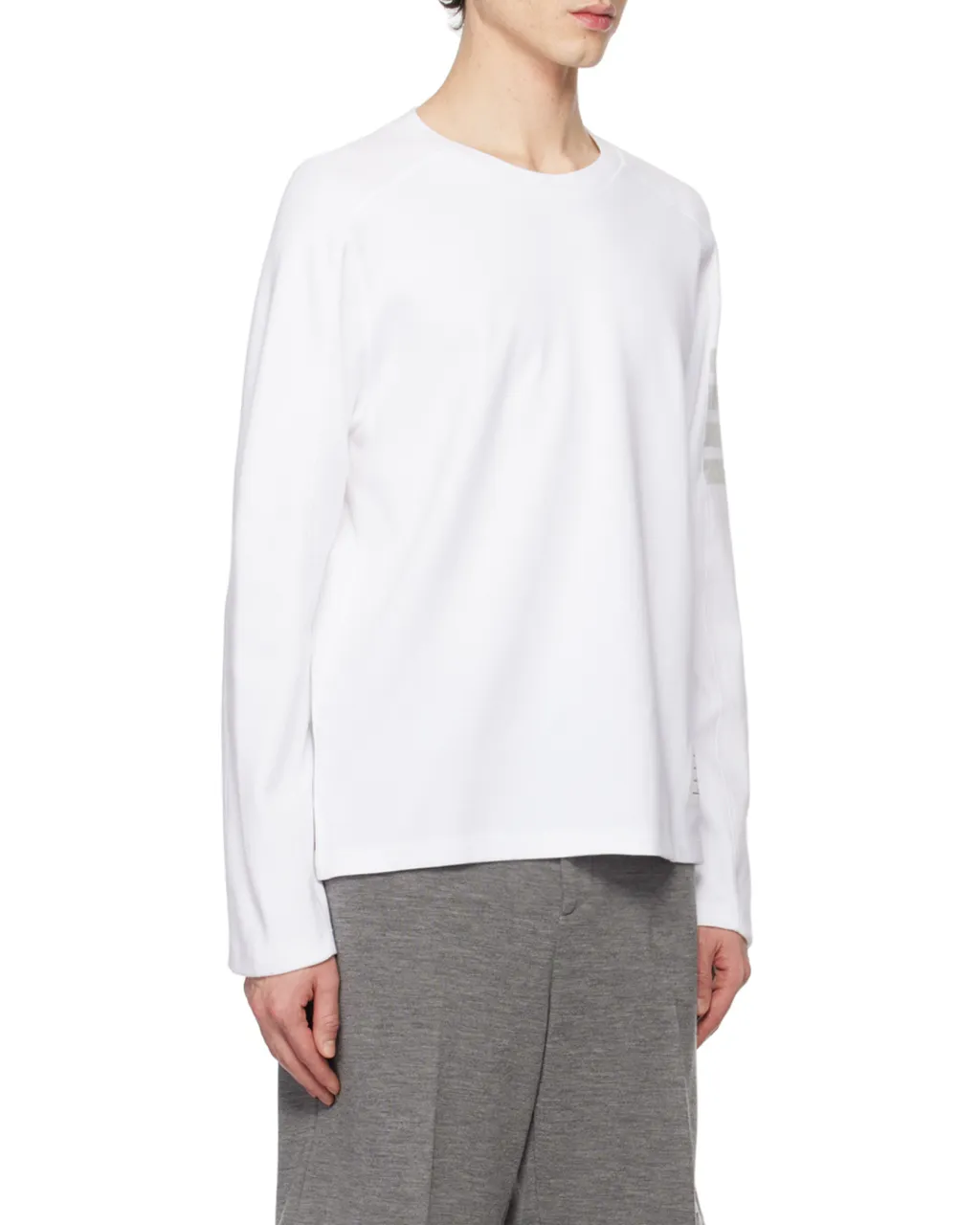 4-Bar Striped Crewneck Sweatshirt