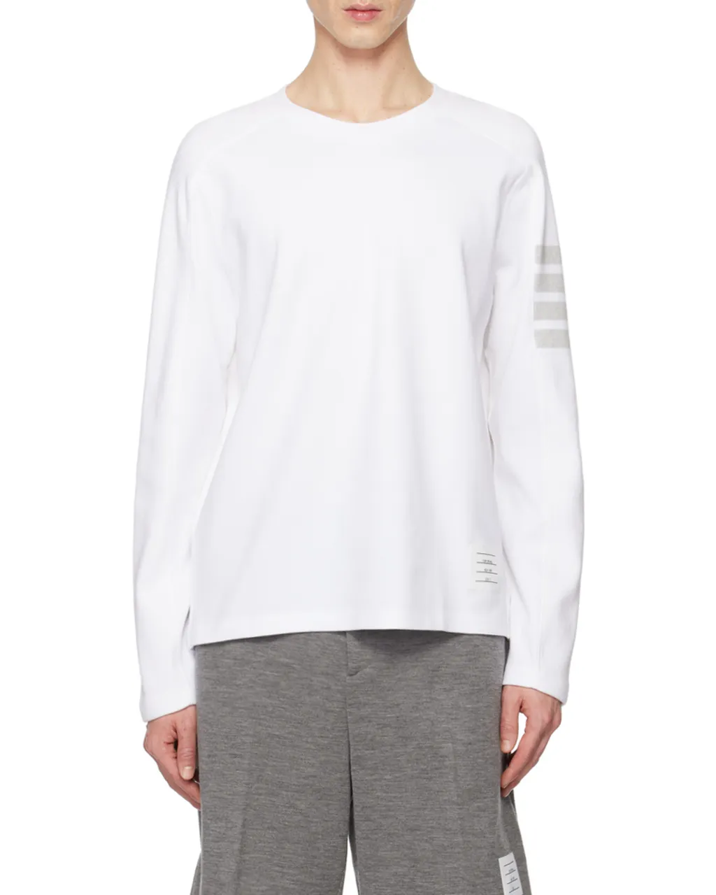 4-Bar Striped Crewneck Sweatshirt