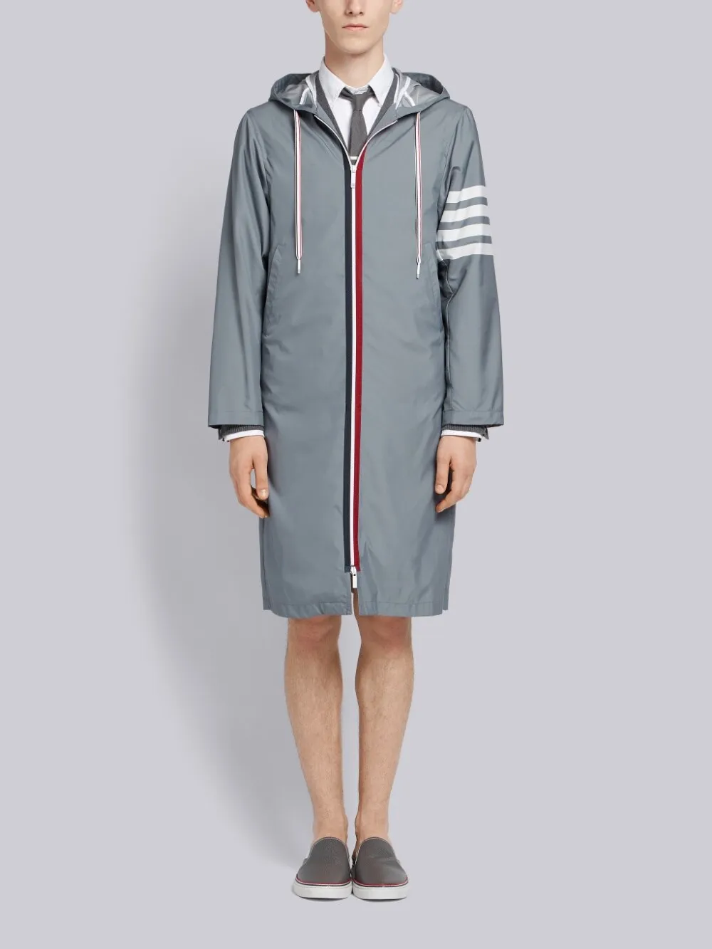 Classic Striped Hooded Windbreaker