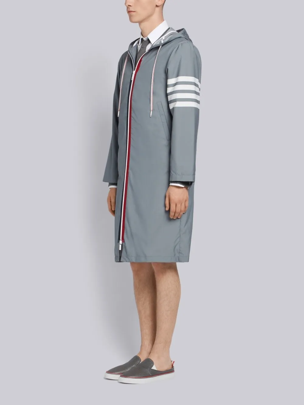 Classic Striped Hooded Windbreaker
