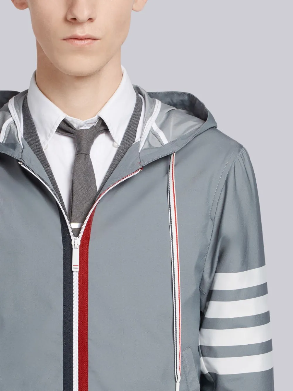 Classic Striped Hooded Windbreaker