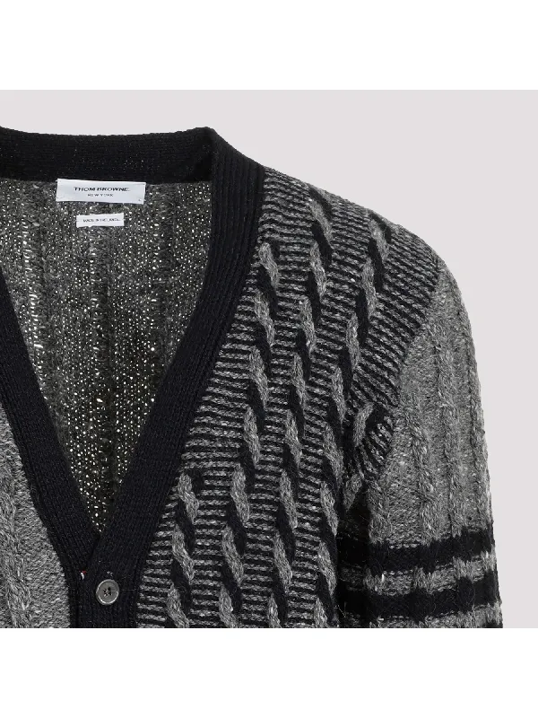 4-Bar Stripe Detailed Cardigan