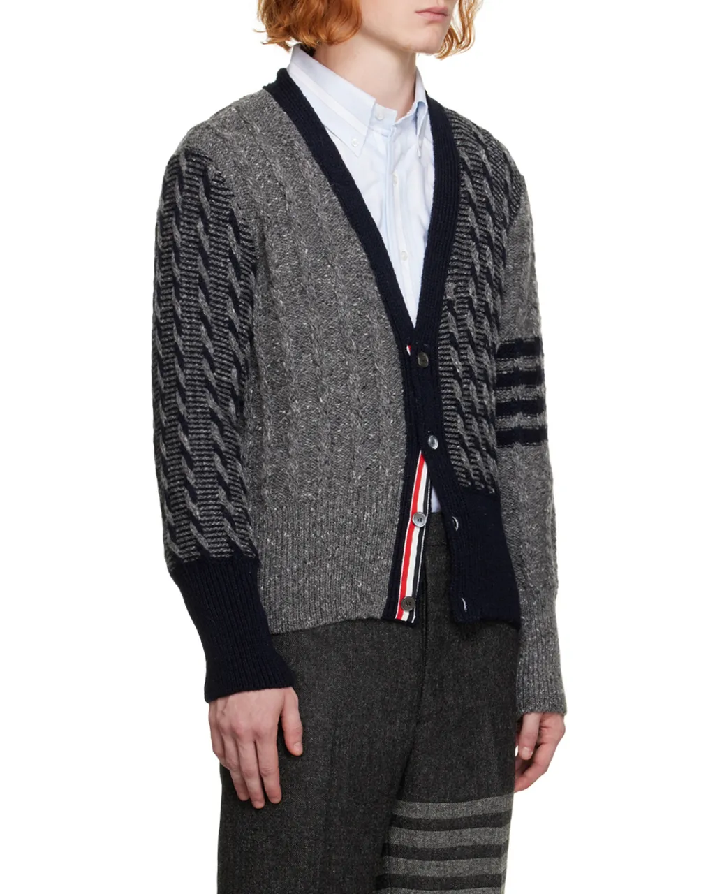 4-Bar Stripe Detailed Cardigan