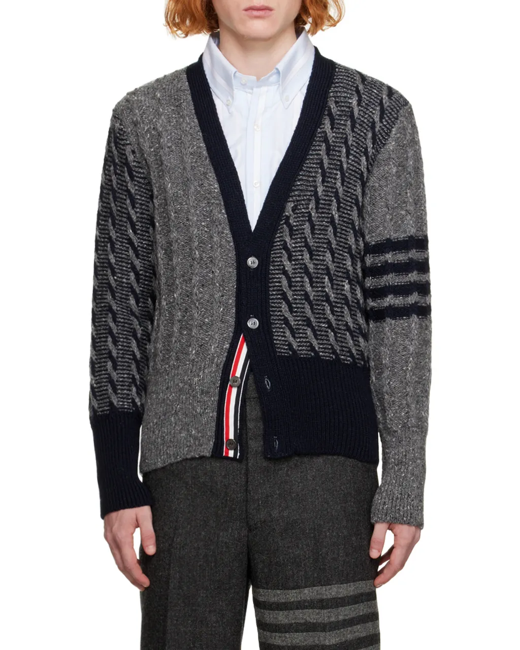 4-Bar Stripe Detailed Cardigan