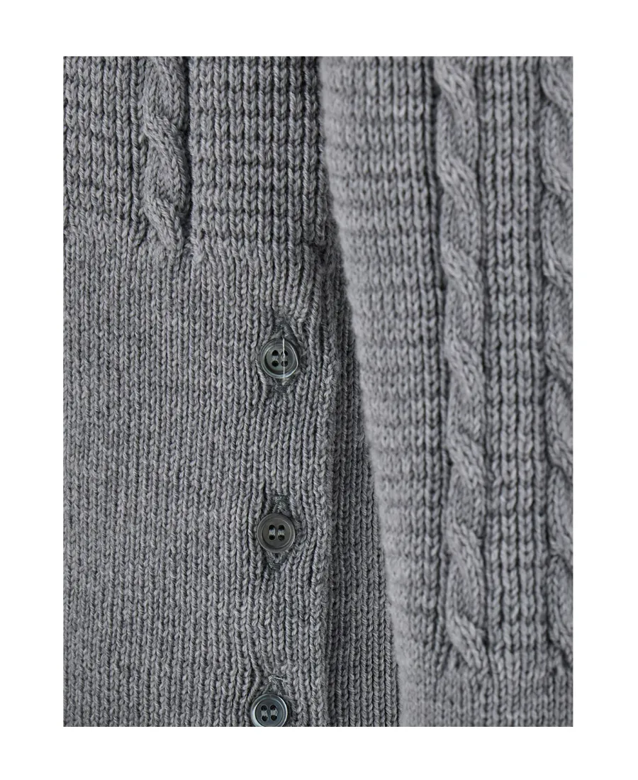 Rwb-Striped Cable-Knitted Crewneck Jumper