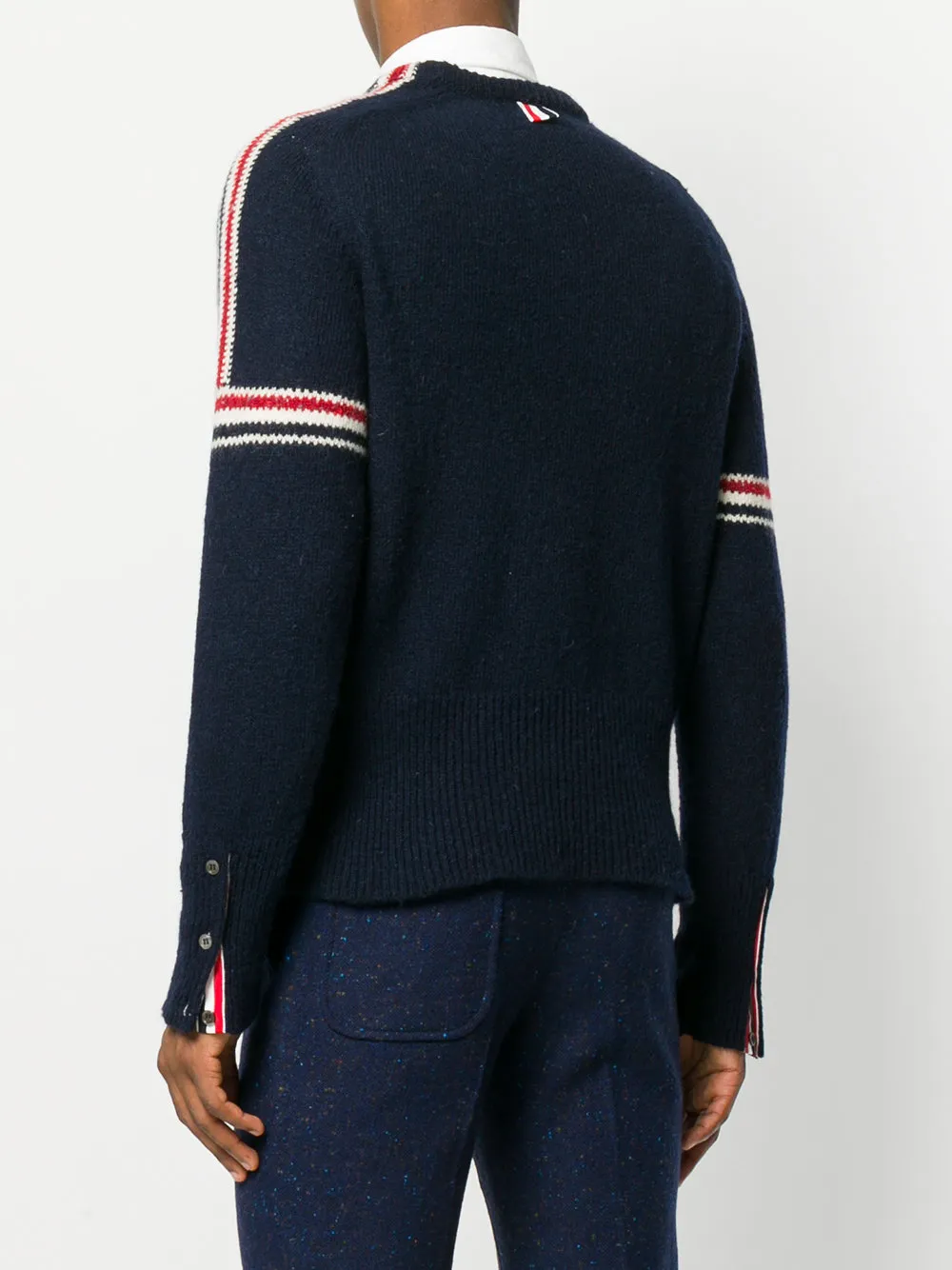 Rwb Intarsia Armband Tweed Pullover