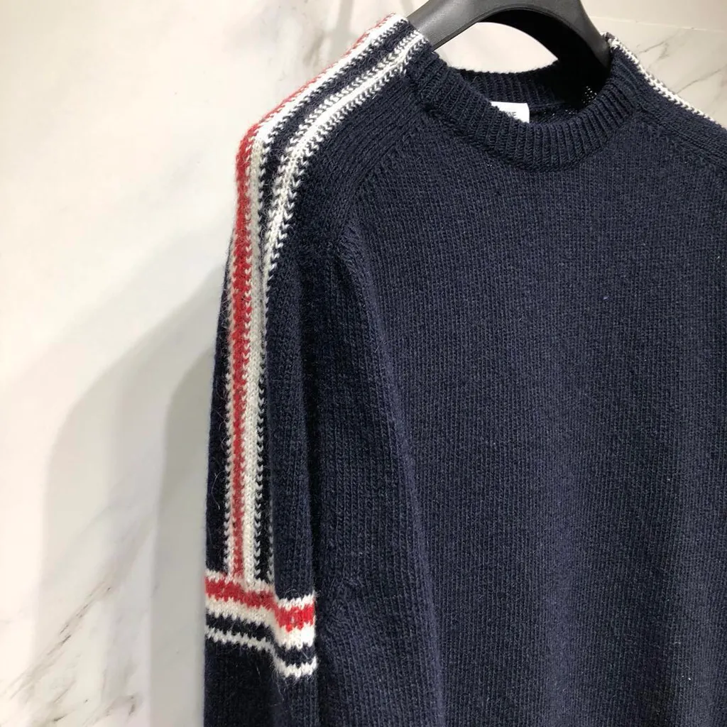 Rwb Intarsia Armband Tweed Pullover