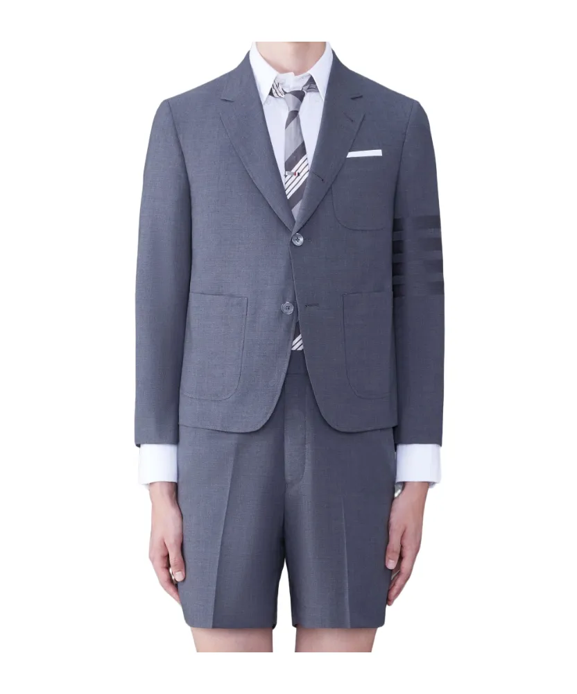 4-Bar Striped Single Breasted Jacket