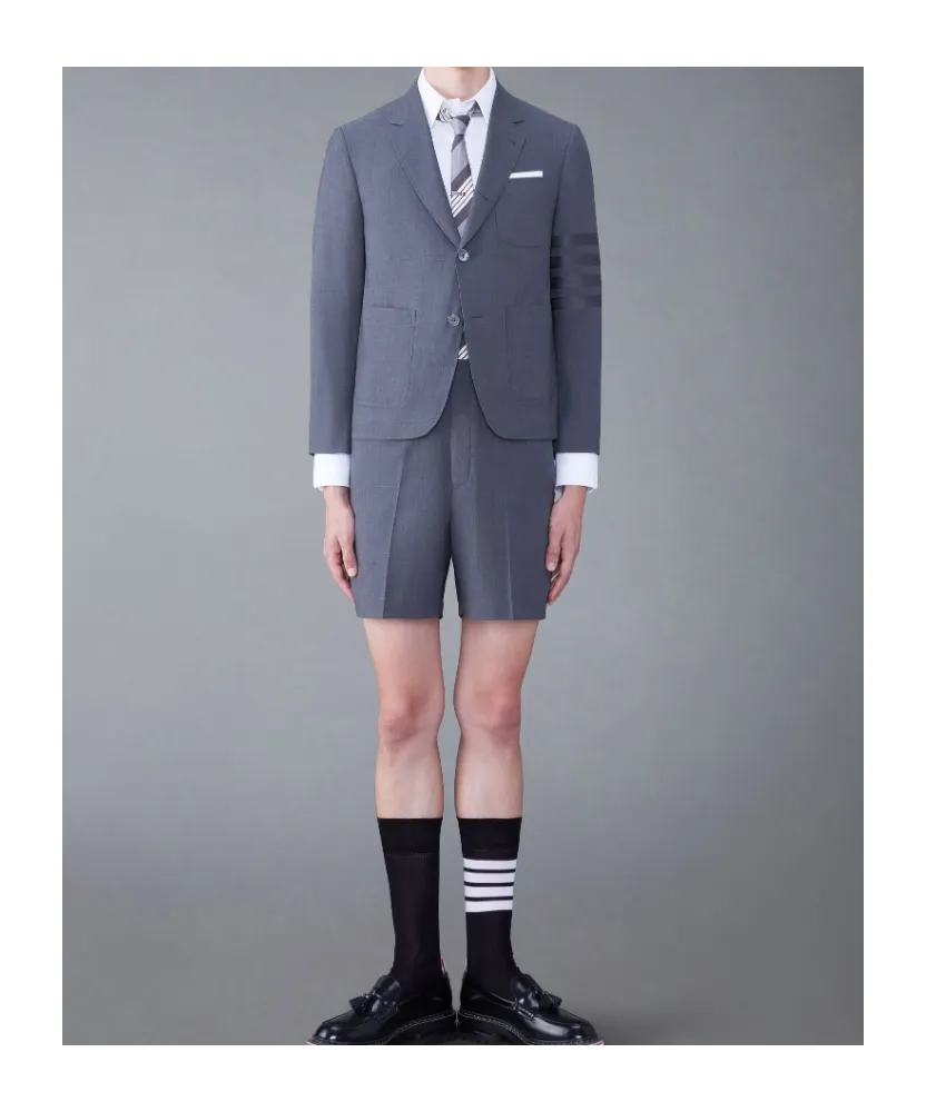 4-Bar Striped Single Breasted Jacket