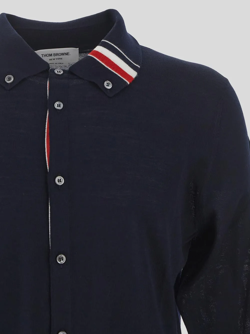 Contrasting Stripe-Trim Knit Cardigan