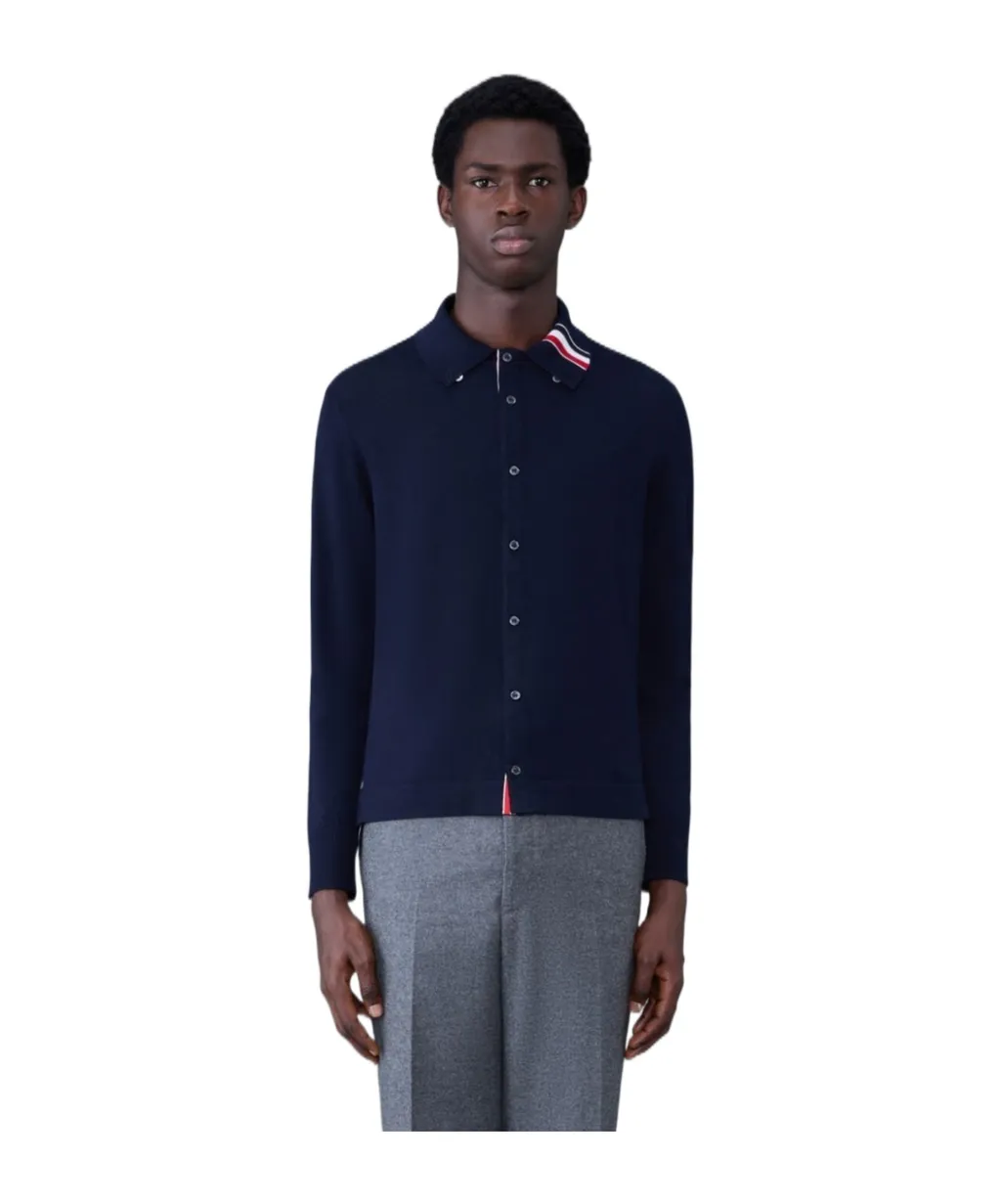 Contrasting Stripe-Trim Knit Cardigan