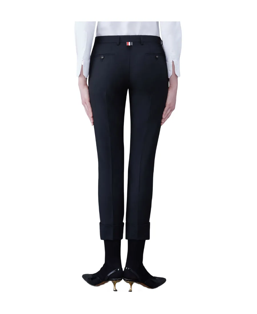 Turn-Up Hem Cropped Tailored Pants