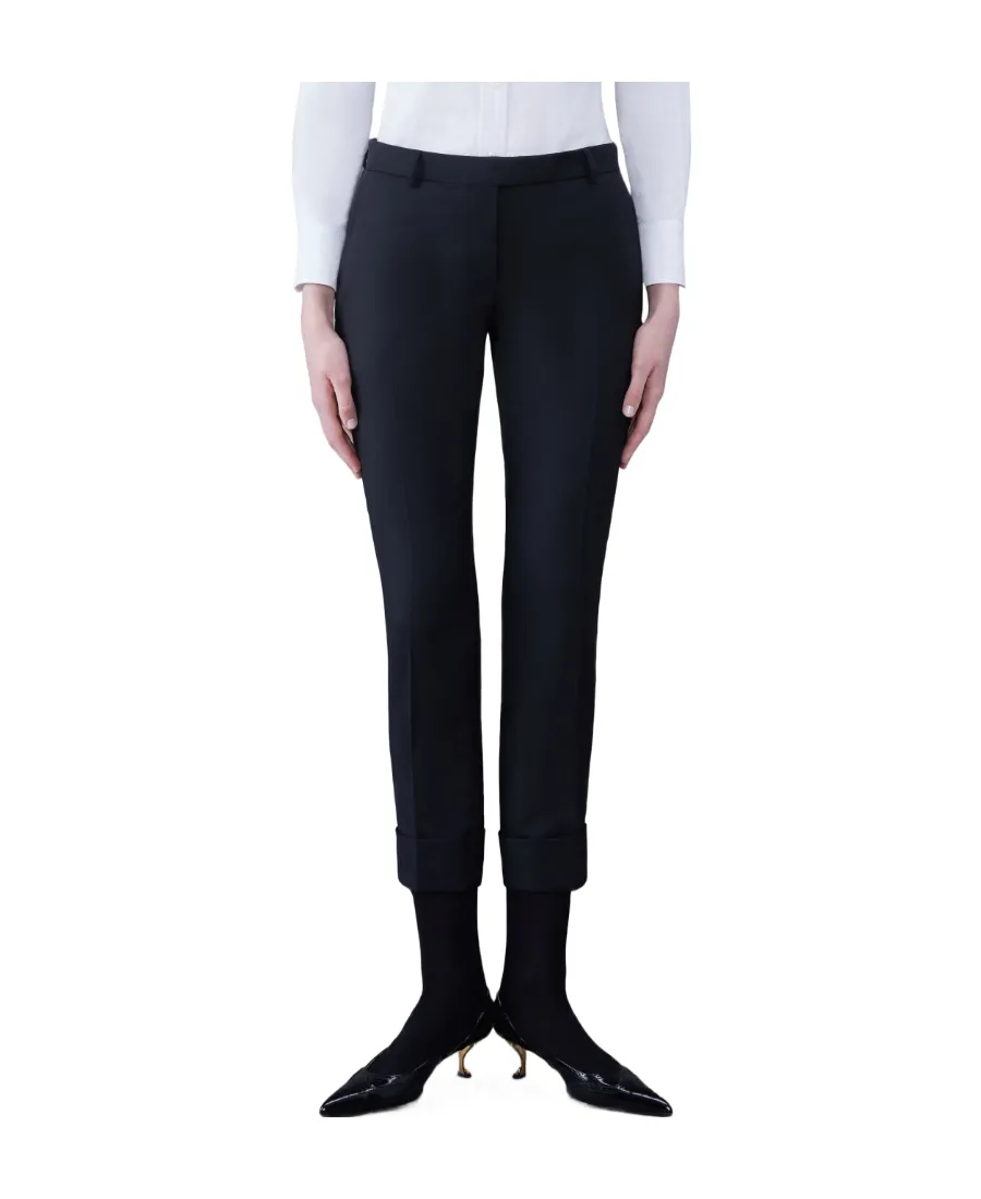 Turn-Up Hem Cropped Tailored Pants