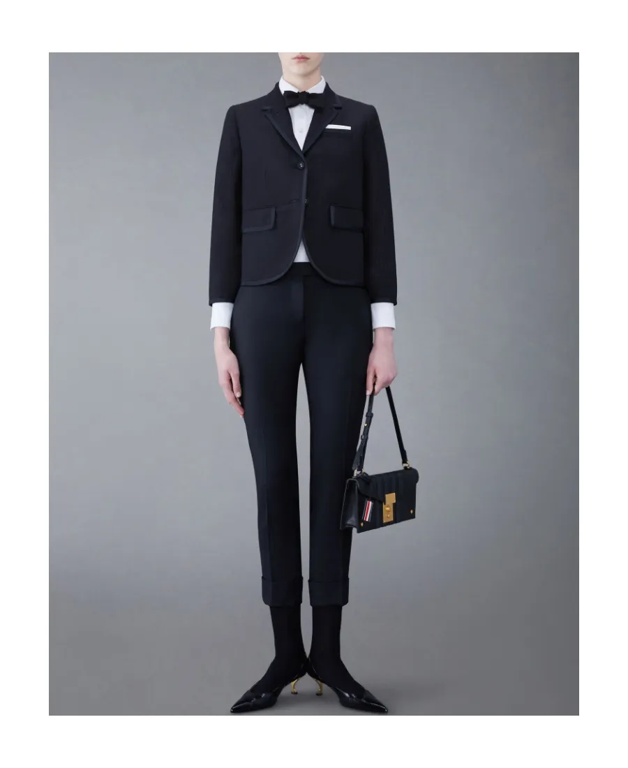Turn-Up Hem Cropped Tailored Pants