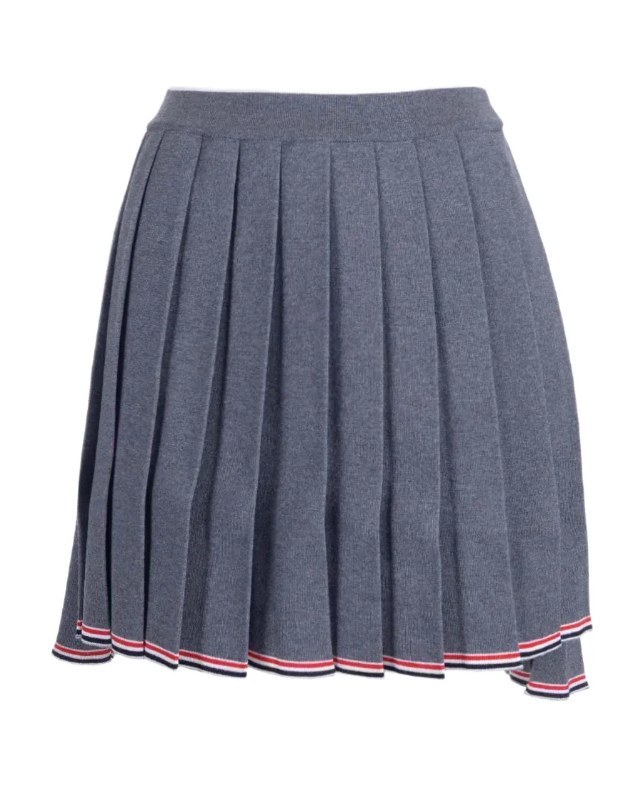 Pleated Full Needle Knitted Skirt