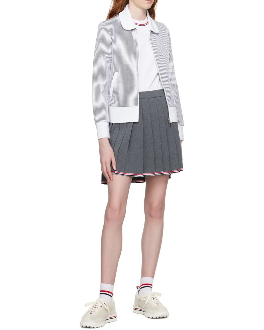 Pleated Full Needle Knitted Skirt