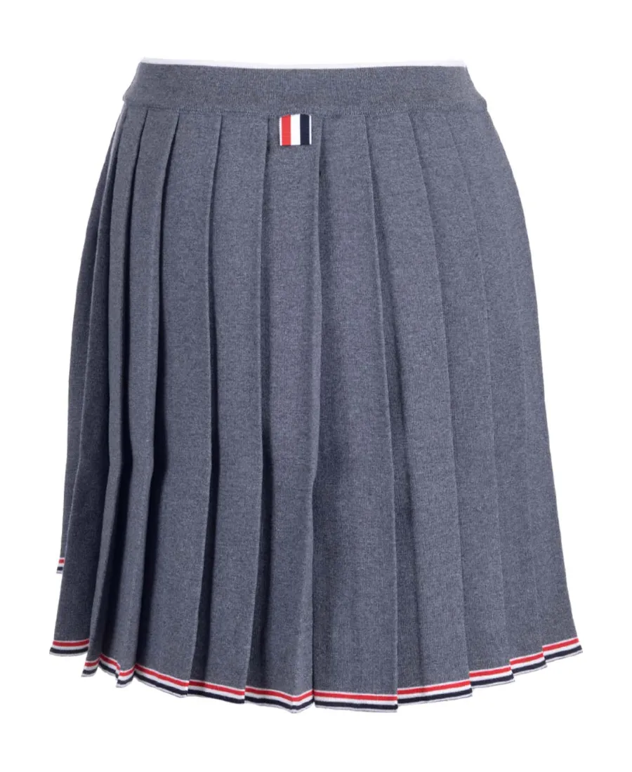 Pleated Full Needle Knitted Skirt