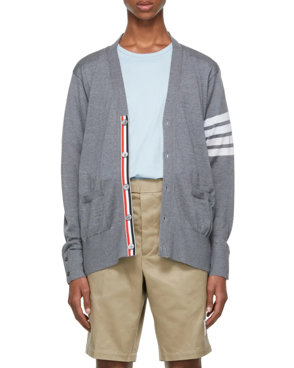 4-Bar Striped Cardigan